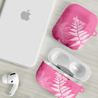 New Zealand Lawn Bowls Breast Cancer Personalized AirPods Case Wrap-Around Silver Fern LT7 - Polynesian Pride