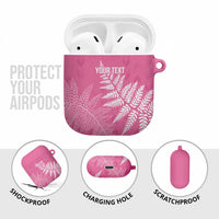 New Zealand Lawn Bowls Breast Cancer Personalized AirPods Case Wrap-Around Silver Fern - Polynesian Pride