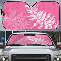 New Zealand Lawn Bowls Breast Cancer Personalized Auto Sun Shade Wrap-Around Silver Fern - Polynesian Pride