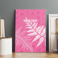 New Zealand Lawn Bowls Breast Cancer Personalized Canvas Wall Art Wrap-Around Silver Fern - Polynesian Pride