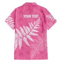 New Zealand Lawn Bowls Breast Cancer Personalized Family Matching Off Shoulder Short Dress and Hawaiian Shirt Wrap-Around Silver Fern - Polynesian Pride