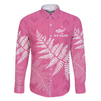 New Zealand Lawn Bowls Breast Cancer Personalized Family Matching Off Shoulder Short Dress and Hawaiian Shirt Wrap-Around Silver Fern - Polynesian Pride