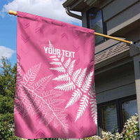 New Zealand Lawn Bowls Breast Cancer Personalized Garden Flag Wrap-Around Silver Fern - Polynesian Pride