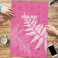 New Zealand Lawn Bowls Breast Cancer Personalized Puzzle Wrap-Around Silver Fern - Polynesian Pride