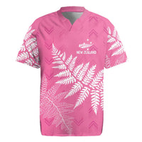 New Zealand Lawn Bowls Breast Cancer Personalized Rugby Jersey Wrap-Around Silver Fern - Polynesian Pride