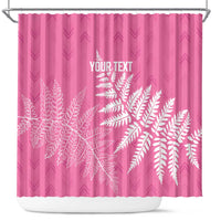 New Zealand Lawn Bowls Breast Cancer Personalized Shower Curtain Wrap-Around Silver Fern - Polynesian Pride