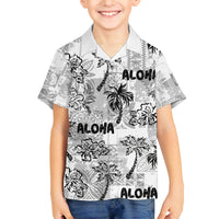 Aloha Vintage Quilt Family Matching Summer Maxi Dress and Hawaiian Shirt Hawaiian Seamless - White LT7 Son's Shirt White - Polynesian Pride