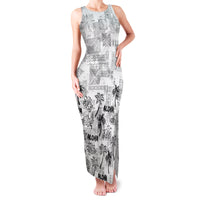 Aloha Vintage Quilt Family Matching Tank Maxi Dress and Hawaiian Shirt Hawaiian Seamless - White LT7 Mom's Dress White - Polynesian Pride