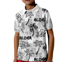 Aloha Vintage Quilt Kid Polo Shirt Hawaiian Seamless - White LT7 Kid White - Polynesian Pride