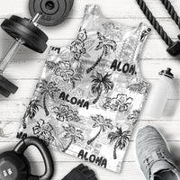 Aloha Vintage Quilt Men Tank Top Hawaiian Seamless - White LT7 - Polynesian Pride