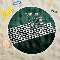 Rainbow Warriors Hawaii Personalized Palaka Beach Blanket LT7 One Size 150cm Green - Polynesian Pride