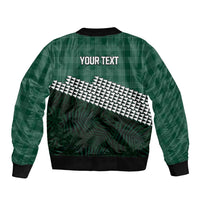 Rainbow Warriors Hawaii Personalized Palaka Sleeve Zip Bomber Jacket LT7 - Polynesian Pride