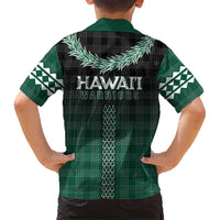 Rainbow Warriors Hawaii Palaka Family Matching Off The Shoulder Long Sleeve Dress and Hawaiian Shirt Maile Lei - Polynesian Pride