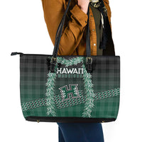 Rainbow Warriors Hawaii Palaka Leather Tote Bag Maile Lei LT7 - Polynesian Pride