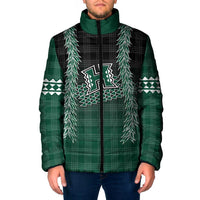 Rainbow Warriors Hawaii Palaka Padded Jacket Maile Lei LT7 Men Dark Green - Polynesian Pride