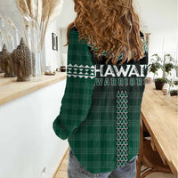 Rainbow Warriors Hawaii Palaka Women Casual Shirt Maile Lei LT7 - Polynesian Pride
