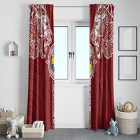 Tonga Independence Day Window Curtain Tongatapu Lion Ngatu Motifs