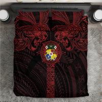 Tonga Independence Day Bedding Set Tongatapu Lion Ngatu Motifs Black Ver. LT7 Black - Polynesian Pride