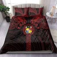 Tonga Independence Day Bedding Set Tongatapu Lion Ngatu Motifs Black Ver. LT7 - Polynesian Pride