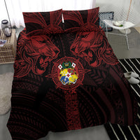 Tonga Independence Day Bedding Set Tongatapu Lion Ngatu Motifs Black Ver. LT7 - Polynesian Pride