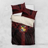 Tonga Independence Day Bedding Set Tongatapu Lion Ngatu Motifs Black Ver. LT7 US Twin 172cm x 218cm Black - Polynesian Pride