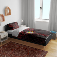 Tonga Independence Day Bedding Set Tongatapu Lion Ngatu Motifs Black Ver. LT7 - Polynesian Pride