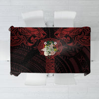 Tonga Independence Day Tablecloth Tongatapu Lion Ngatu Motifs Black Ver. LT7 Black - Polynesian Pride