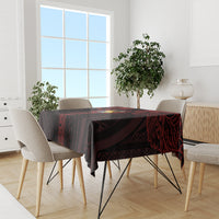 Tonga Independence Day Tablecloth Tongatapu Lion Ngatu Motifs Black Ver. LT7 - Polynesian Pride