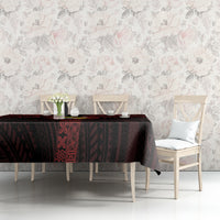 Tonga Independence Day Tablecloth Tongatapu Lion Ngatu Motifs Black Ver. LT7 - Polynesian Pride