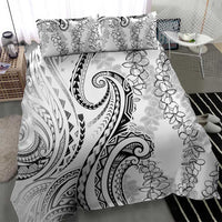Polynesia Plumeria Lei Bedding Set White Curves Motif
