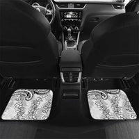 Polynesia Plumeria Lei Car Mats White Curves Motif