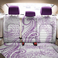 Polynesia Plumeria Lei Back Car Seat Cover White Violet Curves Motif