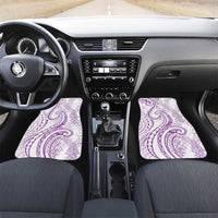 Polynesia Plumeria Lei Car Mats White Violet Curves Motif