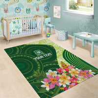Fiji Ballantine Memorial High School Personalised Area Rug Masi Tapa Mix Plumeria LT7 - Polynesian Pride