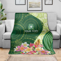 Fiji Ballantine Memorial High School Personalised Blanket Masi Tapa Mix Plumeria LT7 - Polynesian Pride