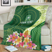 Fiji Ballantine Memorial High School Personalised Blanket Masi Tapa Mix Plumeria LT7 - Polynesian Pride