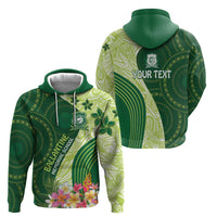 Fiji Ballantine Memorial High School Personalised Hoodie Masi Tapa Mix Plumeria