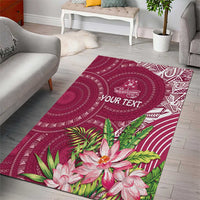 Fiji Adi Cakobau School Personalised Area Rug Masi Tapa Mix Plumeria LT7 - Polynesian Pride