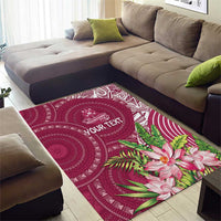 Fiji Adi Cakobau School Personalised Area Rug Masi Tapa Mix Plumeria LT7 - Polynesian Pride