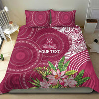 Fiji Adi Cakobau School Personalised Bedding Set Masi Tapa Mix Plumeria LT7 - Polynesian Pride