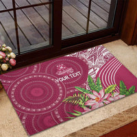 Fiji Adi Cakobau School Personalised Rubber Doormat Masi Tapa Mix Plumeria