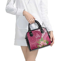 Fiji Adi Cakobau School Personalised Shoulder Handbag Masi Tapa Mix Plumeria