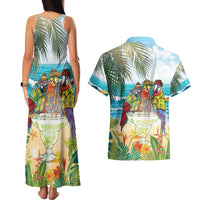 It's 5 o'clock Somewhere Couples Matching Tank Maxi Dress and Hawaiian Shirt Beach Party - Polynesian Pride