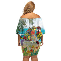It's 5 o'clock Somewhere Off Shoulder Short Dress Beach Party - Polynesian Pride