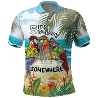 It's 5 o'clock Somewhere Polo Shirt Beach Party LT7 Colorful - Polynesian Pride