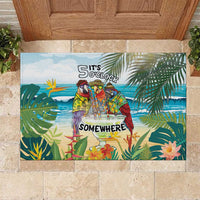 It's 5 o'clock Somewhere Rubber Doormat Beach Party - Polynesian Pride