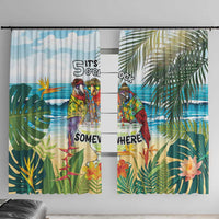 It's 5 o'clock Somewhere Window Curtain Beach Party - Polynesian Pride