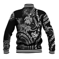 Aloha Hawaii Turtles Floral Baseball Jacket Obsidian Glaze LT7 - Polynesian Pride