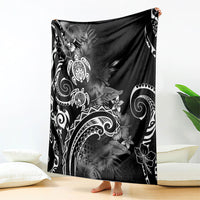 Aloha Hawaii Turtles Floral Blanket Obsidian Glaze LT7 - Polynesian Pride