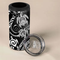 Aloha Hawaii Turtles Floral 4 in 1 Can Cooler Tumbler Obsidian Glaze LT7 - Polynesian Pride